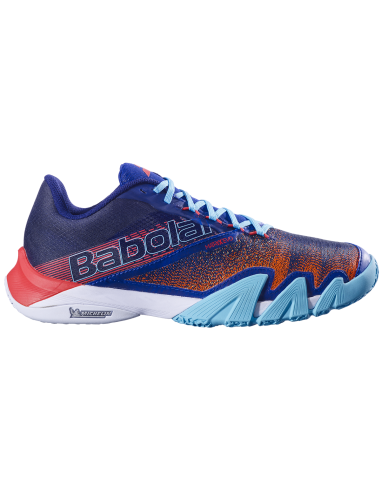 Babolat Men's Jet Premura 2 Padel Shoes Blue Poppy Red Paris Déstockage Promo