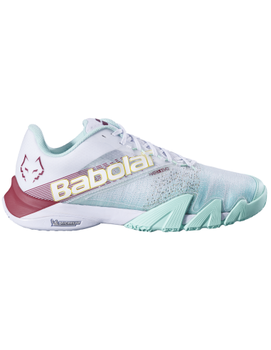 Babolat Men's Jet Premura 2 Lebron Padel Shoes White Red Dahlia france