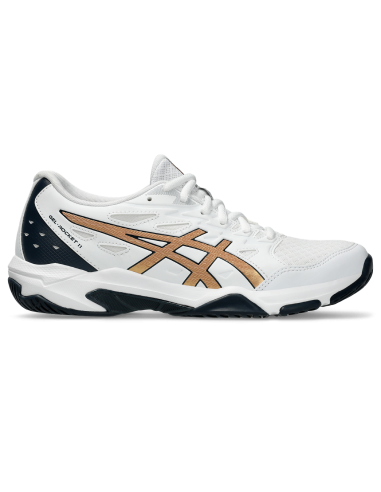 Asics Women's Gel Rocket 11 Indoor Court Shoes White Pure Gold sélection de produits